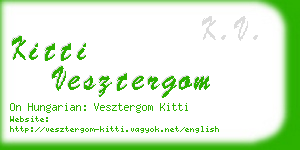 kitti vesztergom business card